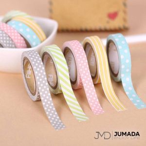 Jumada 's Set van 5 Washi Tape Strepen Stippen Gekleurde Decoratie Masking Plakband Afplaktape Tape Stickers Set Van 5