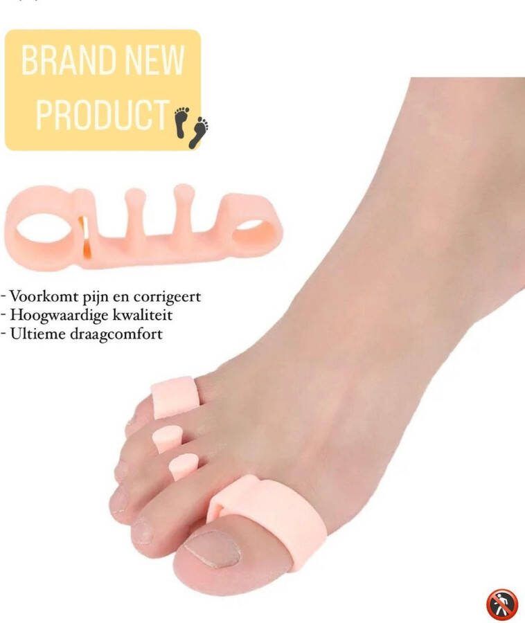 Jumada 's teenspreider huidskleur Flexibel sicliconen hallux Valgus