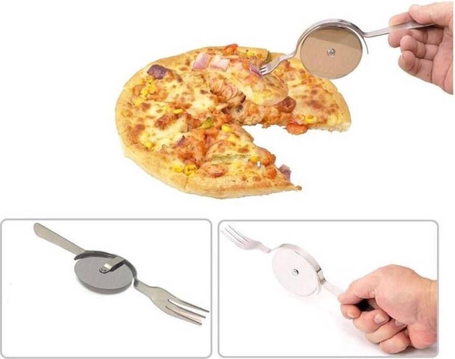 Jumada 's Verhuisbestek voor pizza's Dit is een pizza snijder en vork in 1 Pizzaroller + vork