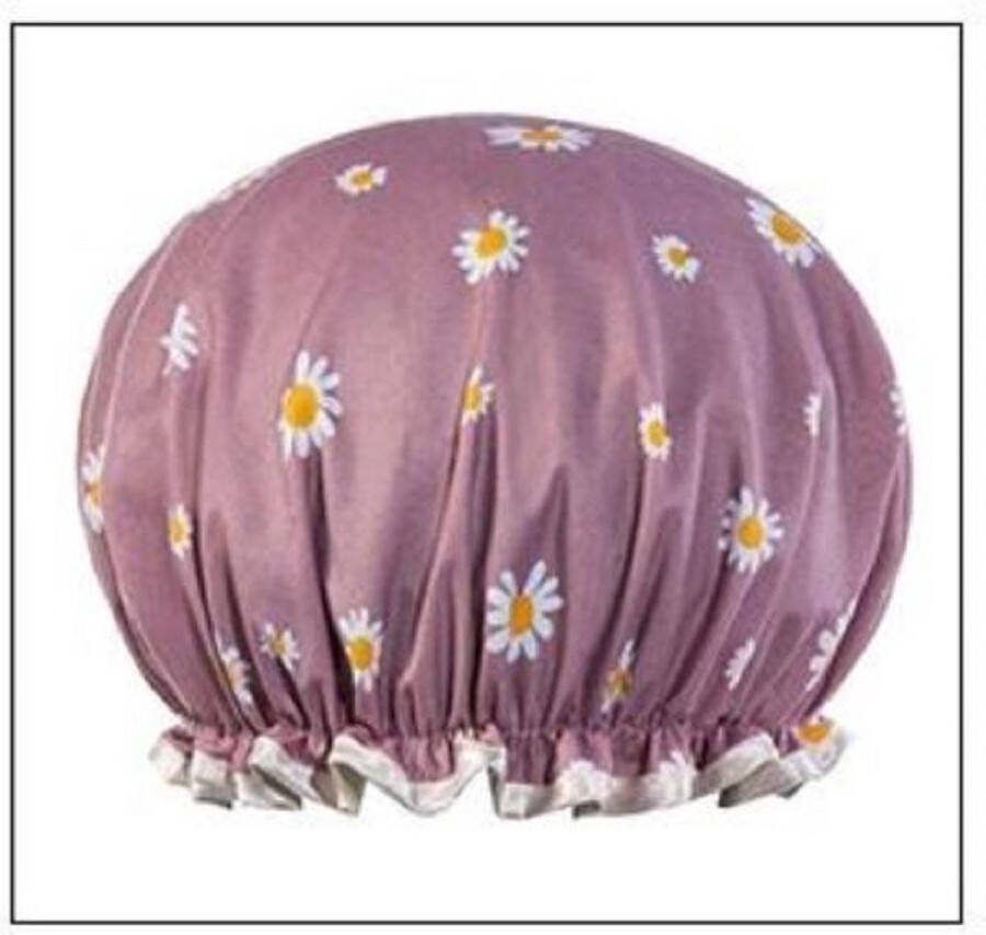 Jumada 's Vrouwen Benodigdheden: DoucheMuts Waterdicht Dubbele Laag Purple Daisy Badkamer Accessoires Dubbellaags