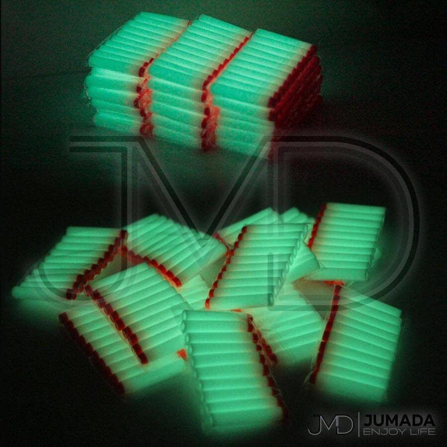 Jumada Universele Dartpijltjes geschikt voor NERF Blasters Pijltjes Darts Bullets 10 stuks Glow in the Dark