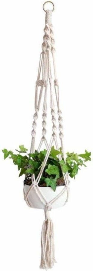 Jumalu Plantenhanger macramé Luxe gevlochten touw katoen 1 stuk Plantenpot ophangen Planthanger