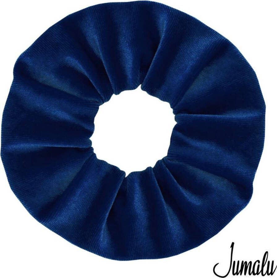 Jumalu scrunchie velvet haarwokkel haarelastiekjes blauw 1 stuk