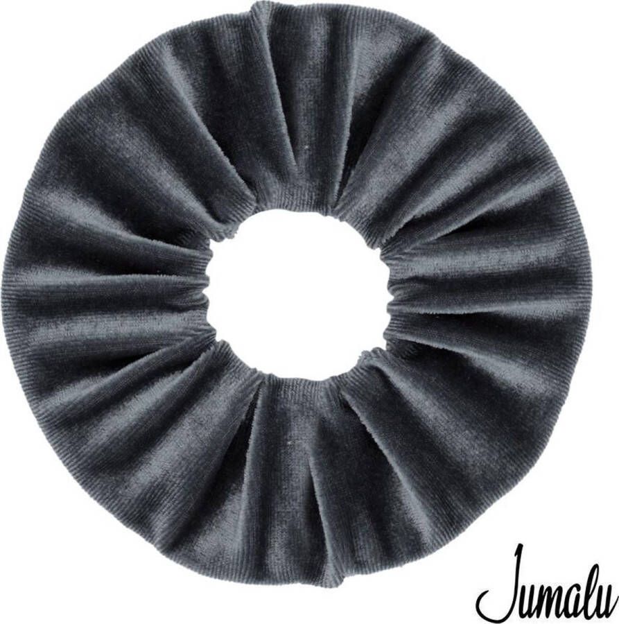 Jumalu scrunchie velvet haarwokkel haarelastiekjes grijs 1 stuk