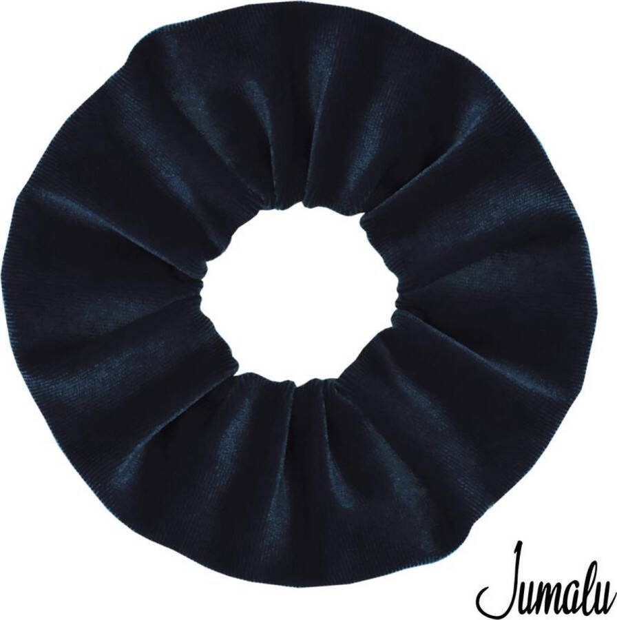 Jumalu scrunchie velvet haarwokkel haarelastiekjes navy blauw 1 stuk