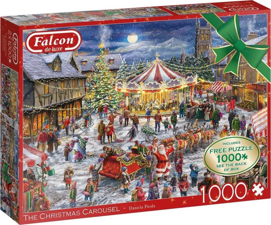 WOHI Falcon puzzel The Christmas Carousel 37 cm karton 1000 stukjes