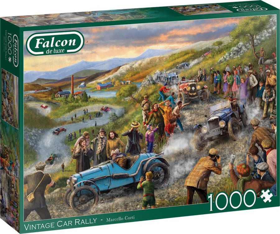 Fan Toys Falcon legpuzzel Vintage Car Rally karton groen 1000 stukjes