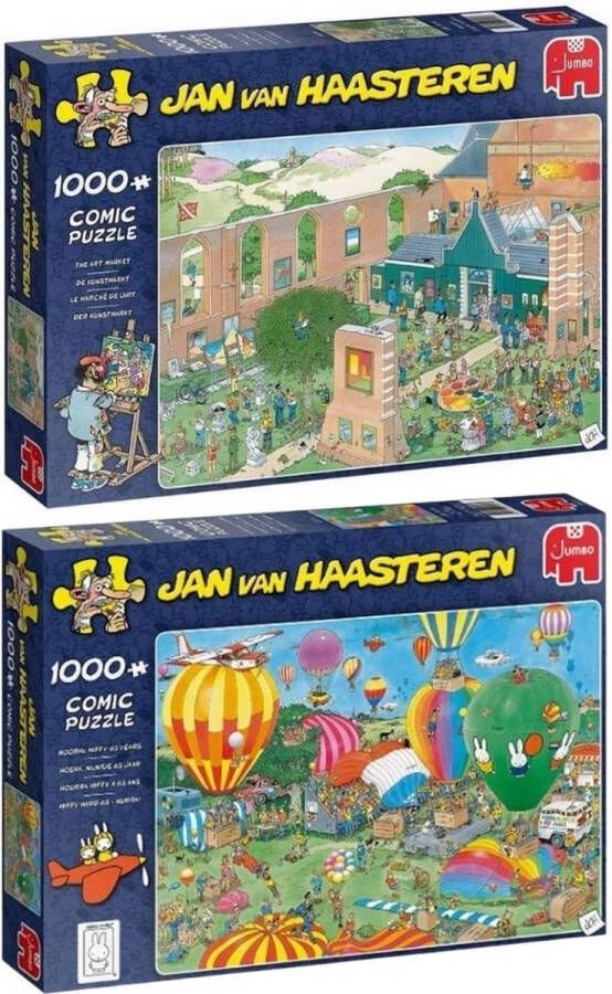 Jumbo Jan van Haasteren 2 stuks Nijntje 1000 stukjes & De Kunstmarkt 1000 stukjes