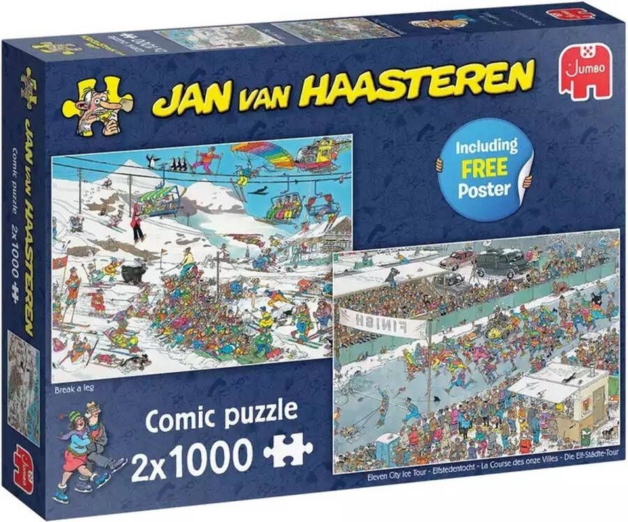 Jumbo Jan van Haasteren – Break a Leg en Eleven City Tour Puzzel 2x 1000 Stukjes