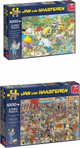 Jumbo Jan Van Haasteren Puzzelbundel 2 Stuks Kamperen In Het Bos 1000 Stukjes & Nk Puzzelen 1000 Stukjes