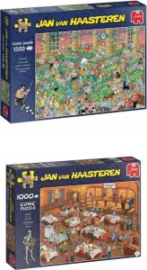 Jumbo Jan Van Haasteren Puzzelbundel 2 Stuks Krijt Op Tijd! 1500 Stukjes & Darts 1000 Stukjes