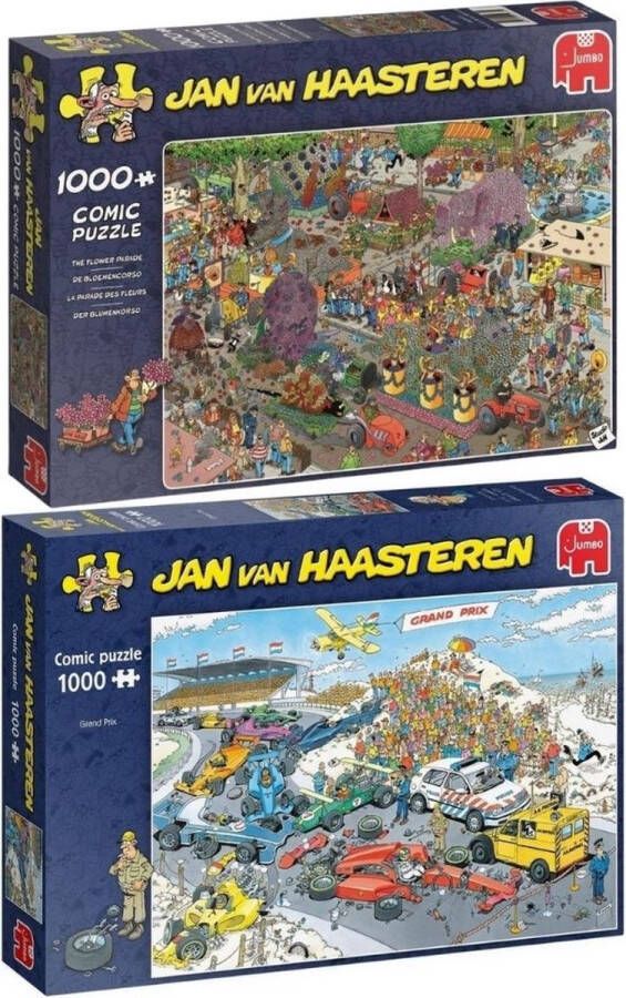 Jumbo Jan van Haasteren Puzzelset Bloemenparade 1000 stukjes & Formule 1 De Start 1000 stukjes