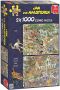 Jumbo Jan van Haasteren Safari & Storm 2-in-1 puzzel 2 x 1000 stukjes - Thumbnail 1