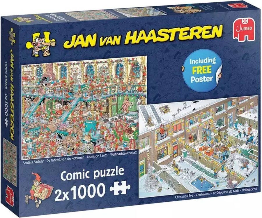 Jumbo Jan van Haasteren – Santa s Factory en Christmas Eve Puzzel 2x 1000 Stukjes