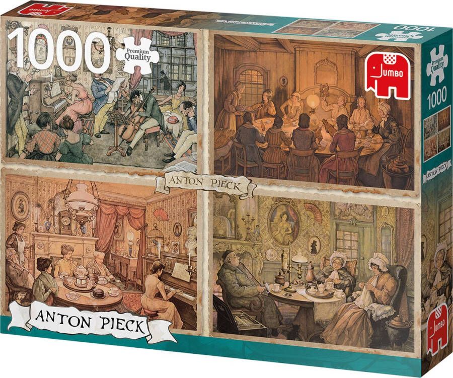 Jumbo Premium Collection Puzzel Anton Pieck Sfeer in de Woonkamer Legpuzzel 1000 stukjes