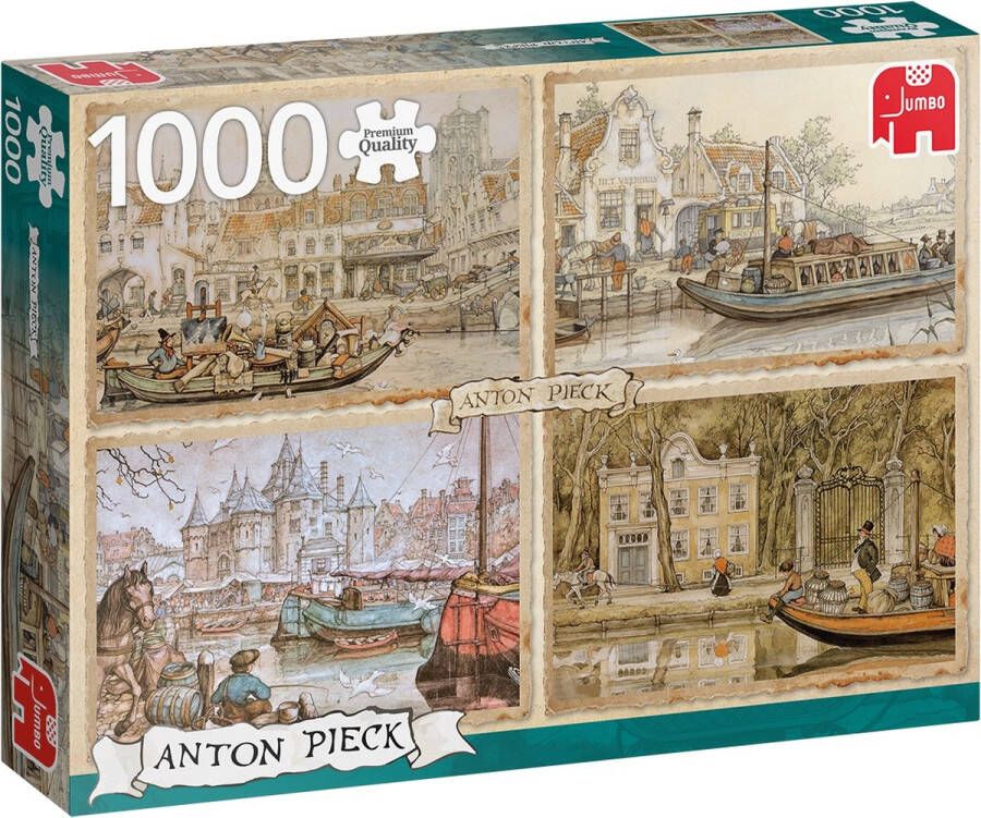 Jumbo Premium Collection Puzzel Anton Pieck Boten in de Gracht Legpuzzel 1000 stukjes