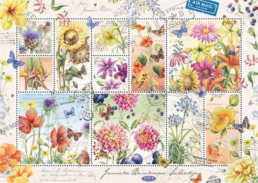 Jumbo Premium Collection Puzzel Janneke Brinkman Flower Stamps Summer Legpuzzel 950 stukjes