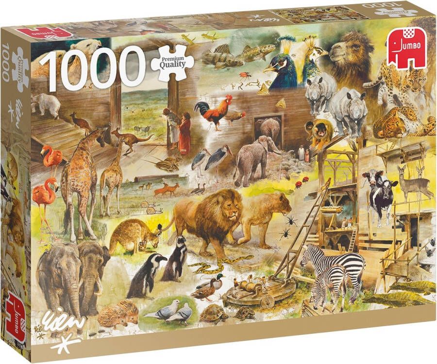 Jumbo Premium Collection Puzzel Rien Poortvliet: Building Noah's Ark Legpuzzel 1000 stukjes