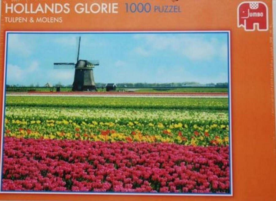 Jumbo Puzzel Hollands Glorie Tulpen en Molens Legpuzzel 1000 stukjes