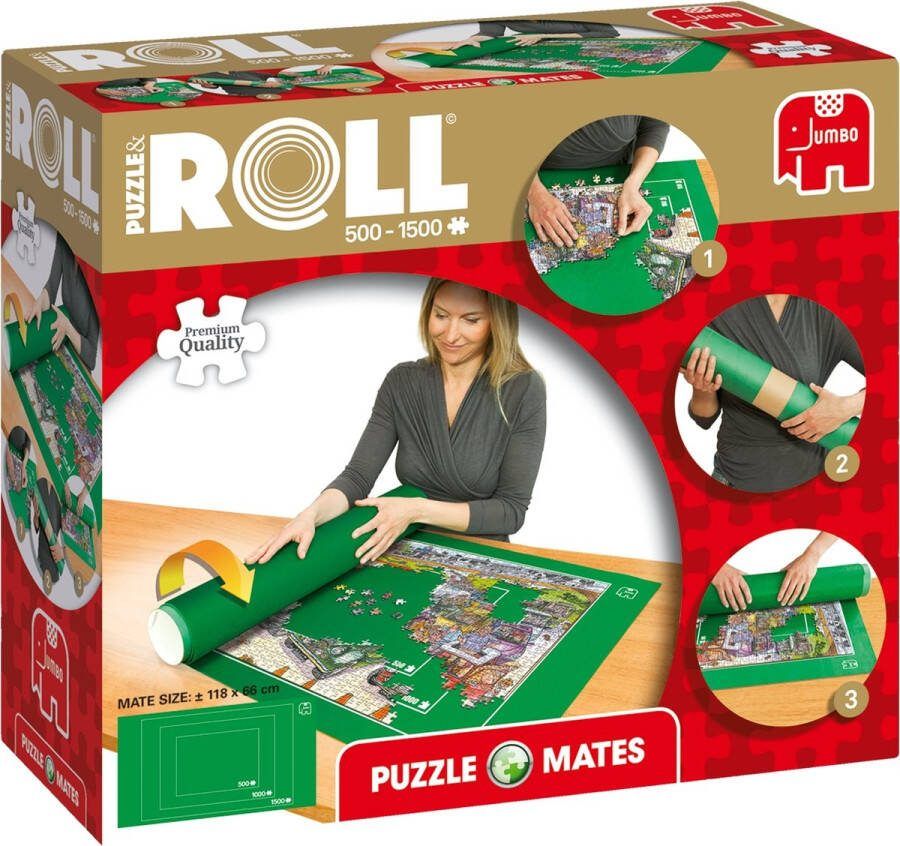 Jumbo Puzzle & Roll Puzzelrol 500 tot 1500 Stukjes 118x66 cm Puzzelmat