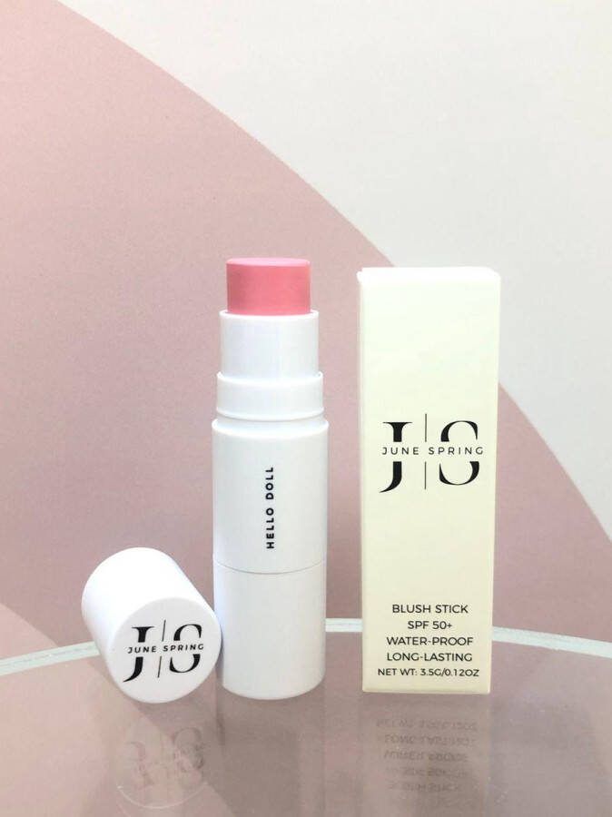 June Spring Blush Stick HELLO DOLL Roze SPF 50 Waterproof Make up Creme Blush Langdurig Natuurlijk Hydraterend Vlekt Niet Alle Huidtypen Trendy NIEUW 2024