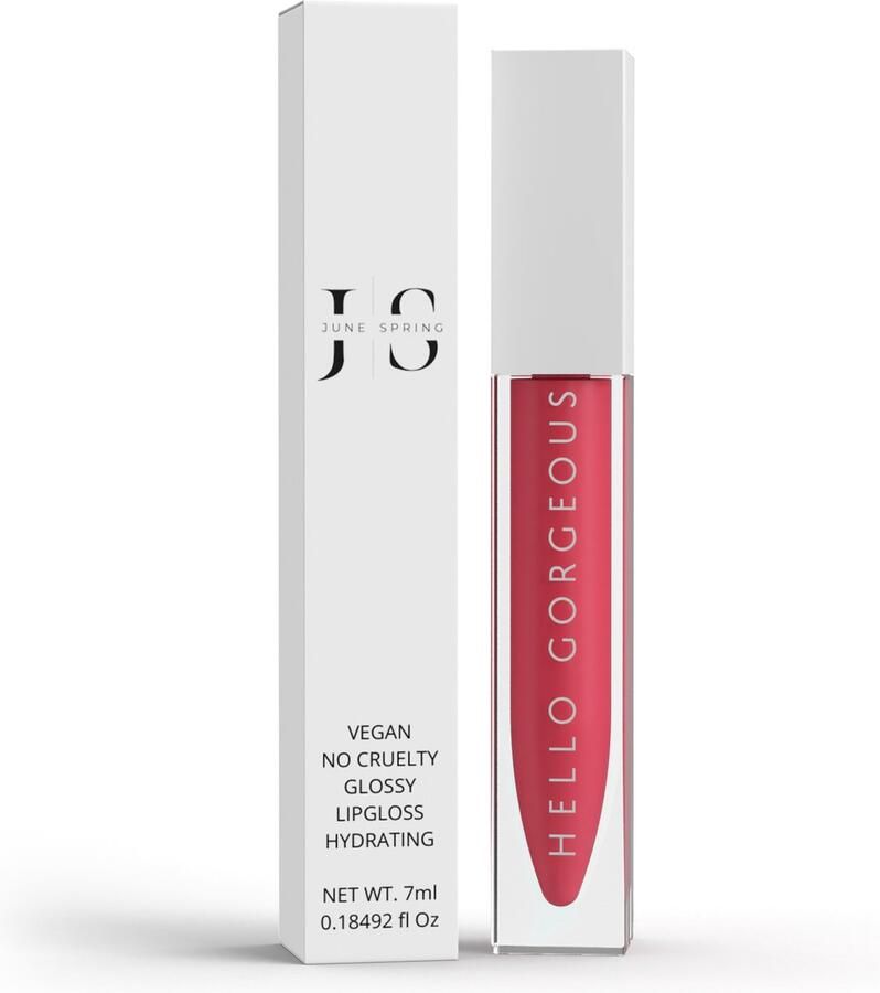 June Spring Lipgloss Merk: Naam: Hello Gorgeous Roze Vegan & Bio Lipgloss Hydraterend & Super Glossy Hoge Kwaliteit Lipgloss Lippenstift Lipglass Lip Gloss Lip Olie Volume Lipgloss Langhoudende Lipgloss met Pigment