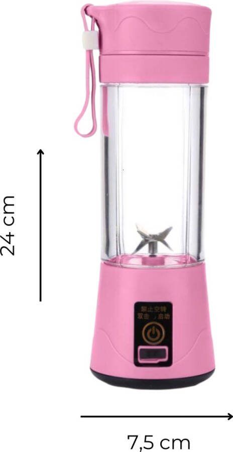 June Spring Mini Blender Roze Draadloos & Draagbaar Smoothie Maker Sapcentrifuge Mini Juicer Sap maker Mini Mixer USB Oplaadbaar Vruchtensap Cup Fles Reis Portable
