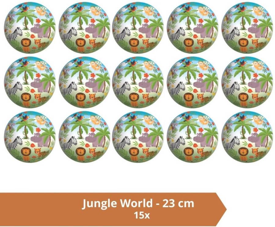 Johntoy Bal Voordeelverpakking Jungle World 23 cm 15 stuks