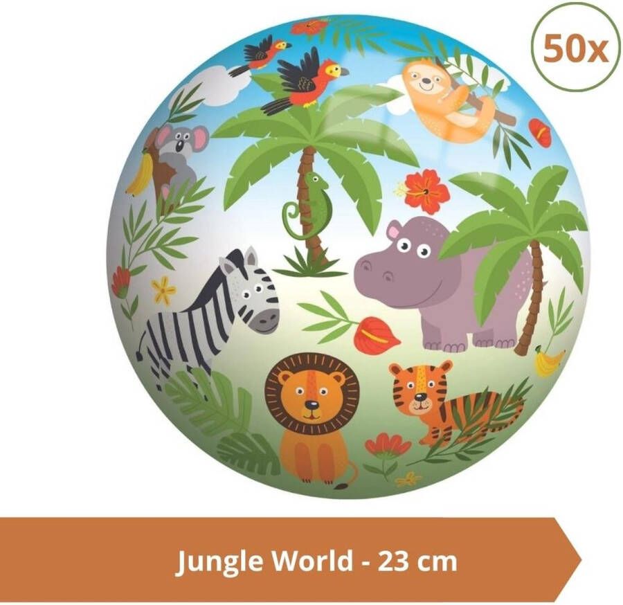 Johntoy Bal Voordeelverpakking Jungle World 23 cm 50 stuks