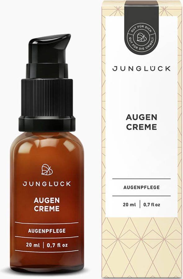 JUNGLÜCK Hyaluron Oogcrème Rijke verzorging voor stralende ogen en tegen donkere kringen 5% vitamine C Hyaluronzuurzuur & Coffeïne 20 ml