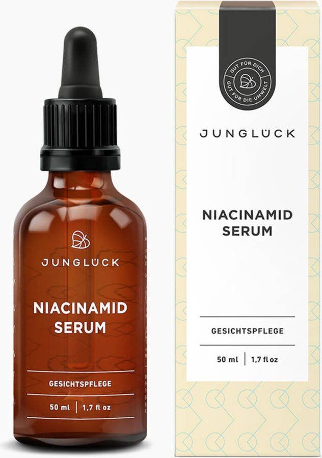 JUNGLÜCK Niacinamide Serum Licht poriën verfijnend serum voor een egale en heldere teint 10% Niacinamide 1% Zink PCA 50 ml