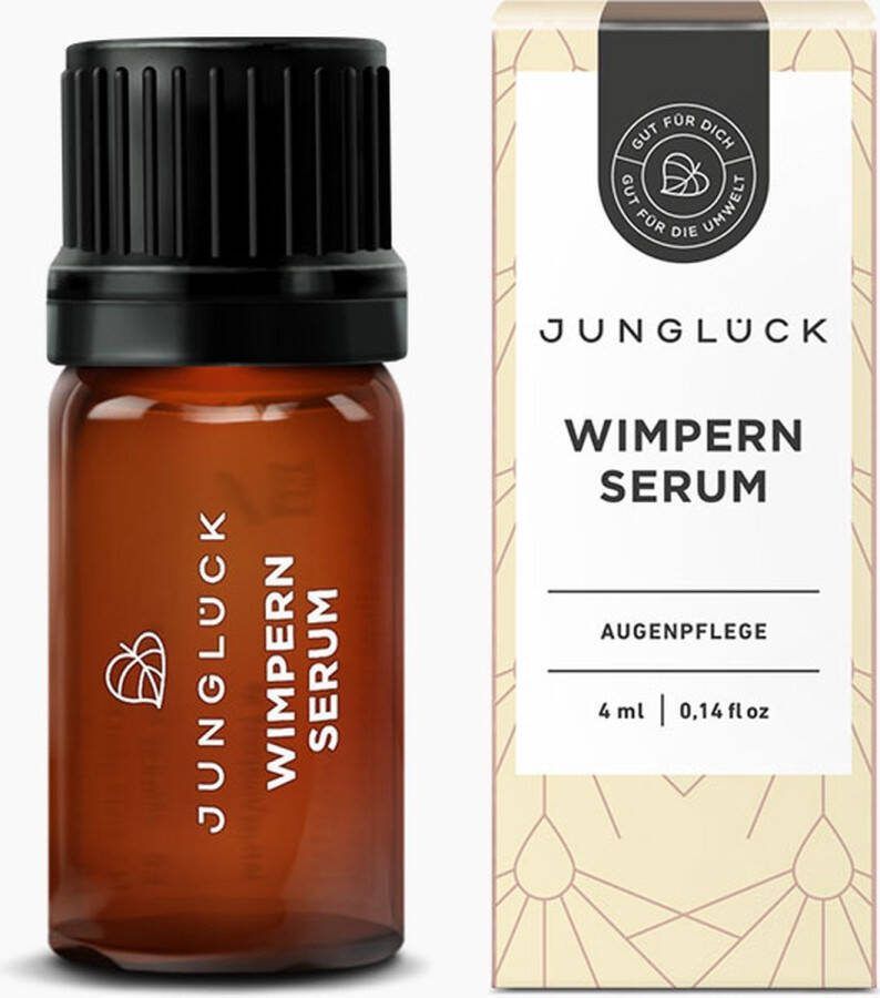 JUNGLÜCK Wimperserum Versterkt en verzorgt je wimpers en wenkbrauwen zonder hormonen Natuurlijke Cafeïne 4 ml