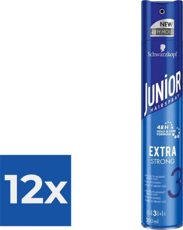 Junior Haarspray Extra Strong 300ml Voordeelverpakking 12 stuks