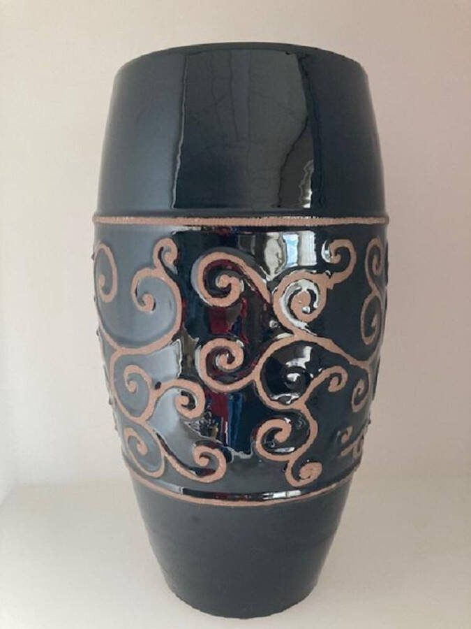 Jupiter Olielamp brander Keramiek 55 cm hoog Zwart