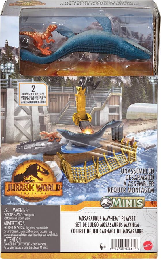 Jurassic World Minis Mosasaurs Mayhem Speelset Speelgoed Dinosaurus