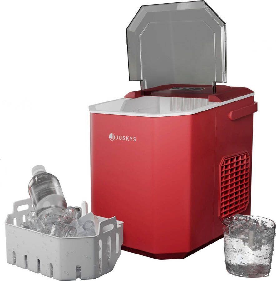 Juskys IJsblokjesmachine IceOracle Rood Incl. Toebehoren