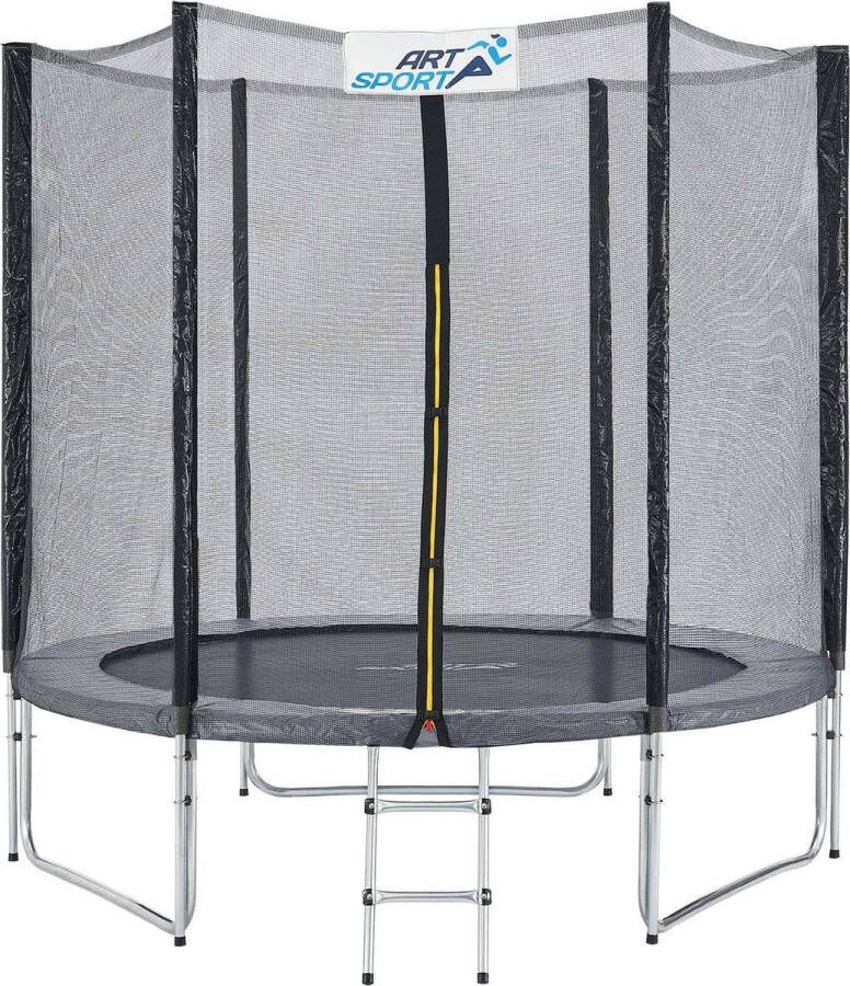 Juskys Trampoline Jampino ø244 cm Grijs Incl. ladder & veiligheidsnet