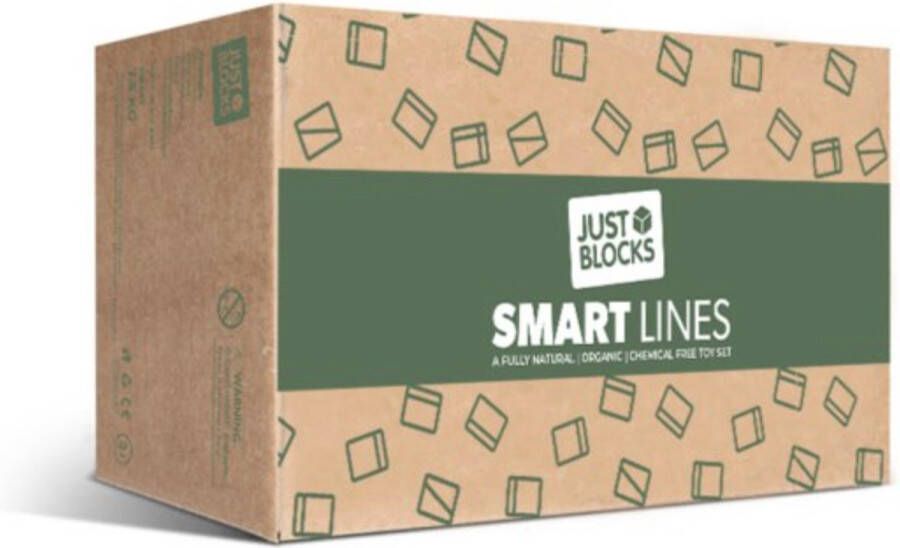 Just Blocks Smartlines- Speelgoed Blokken Medium 160 stuks Duurzaam Hout