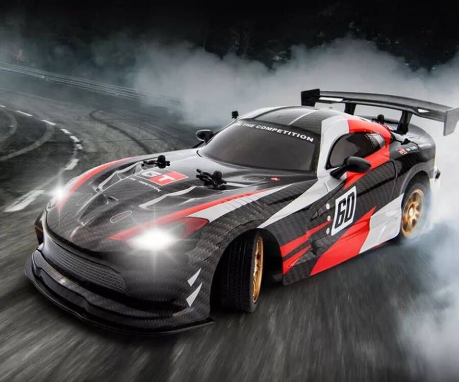 Just Fun Stuff RC auto Drift Zwart RC car Met drift en race banden meegeleverd! -RC auto kinderen afstandsbestuurbare auto Radiografisch bestuurbare auto –