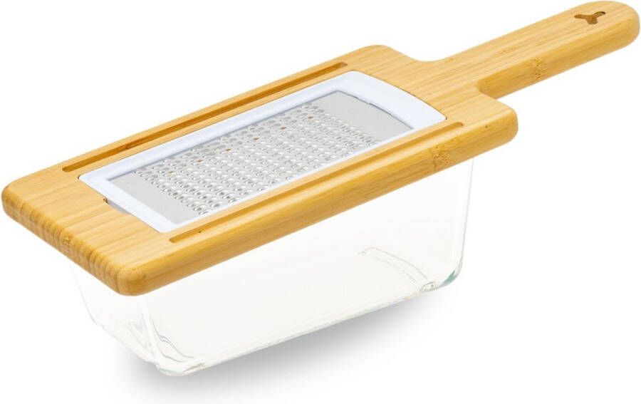 Just Vegan Bamboo Veggi Dicer Mandoline keukensnijder 4 opzetstukken Glas & Bamboe Multifunctionele Groenresnijder Uiensnijder