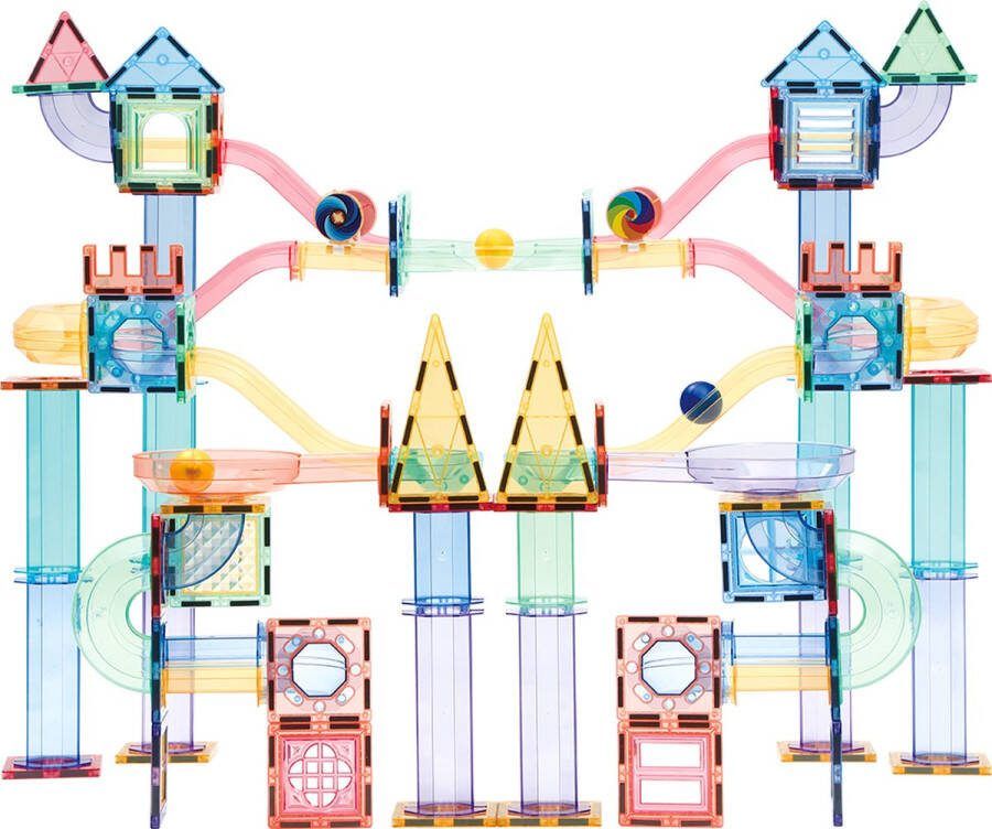 JUST23 Magnetic Tiles Kristal Knikkerbaan Magnetische Speelgoed Marble Run 208 stuks educatief & Constructie Speelgoed KBLG208
