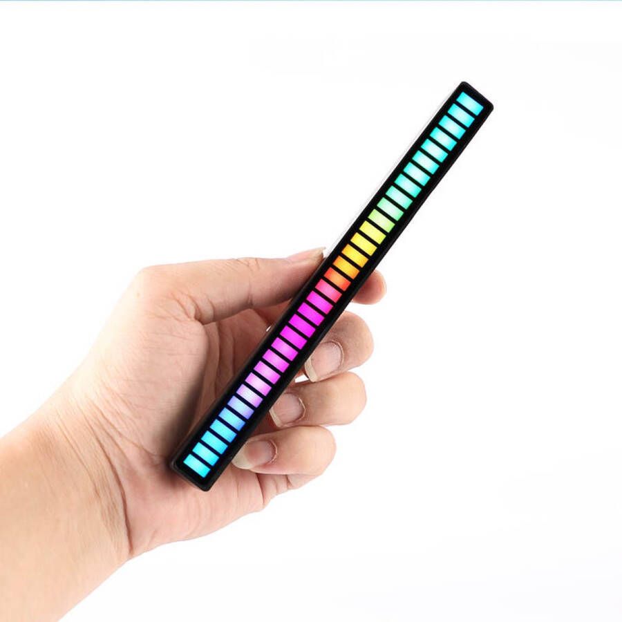 JustGoHome RGB Led strip RGB bureau tafellamp Reageert op geluid Bureau tafellamp RGB Gameroom gadget USB oplaadbaar Staand