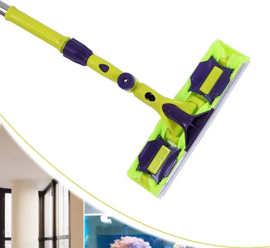 JustValue Raamwisser met Telescopische Steel Ramenwasser Ramen Wassen Ruiten Schoonmaken Raamtrekker Ruitenreinigers Glazenwasser