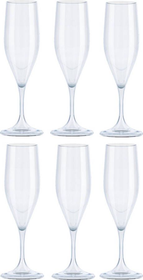 Juypal Hogar Juypal Champagneglas 12x transparant kunststof 150 ml herbruikbaar Champagneglazen