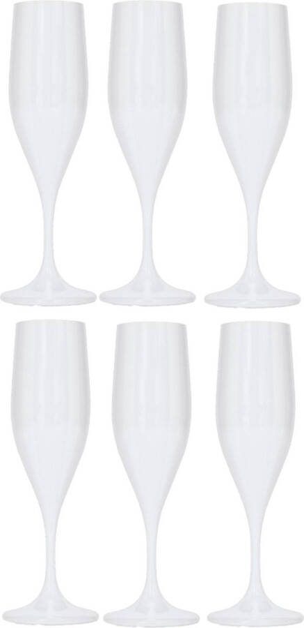 Juypal Hogar Juypal Champagneglazen 24x wit kunststof 150 ml herbruikbaar