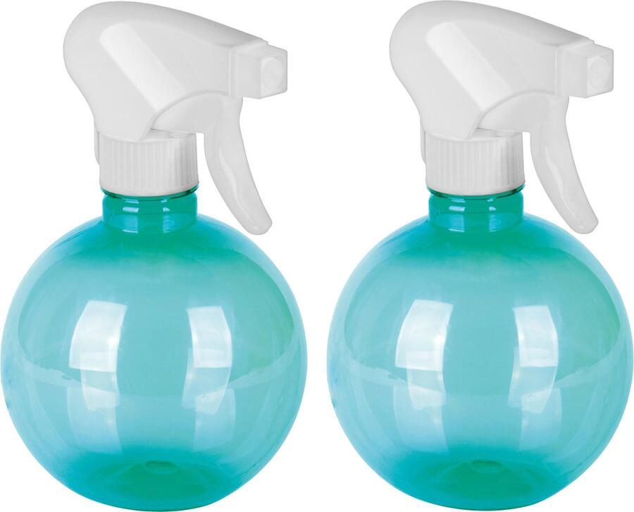 Juypal Hogar Juypal Plantenspuit waterverstuiver- 2x wit groen 400 ml kunststof sprayflacon