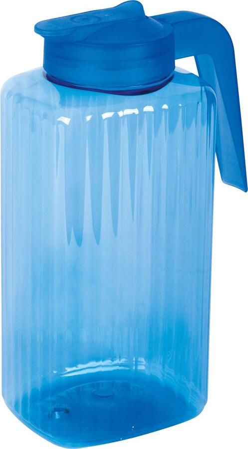 Juypal Hogar Juypal Schenkkan waterkan blauw 2 liter kunststof L15 x H24 cm met deksel