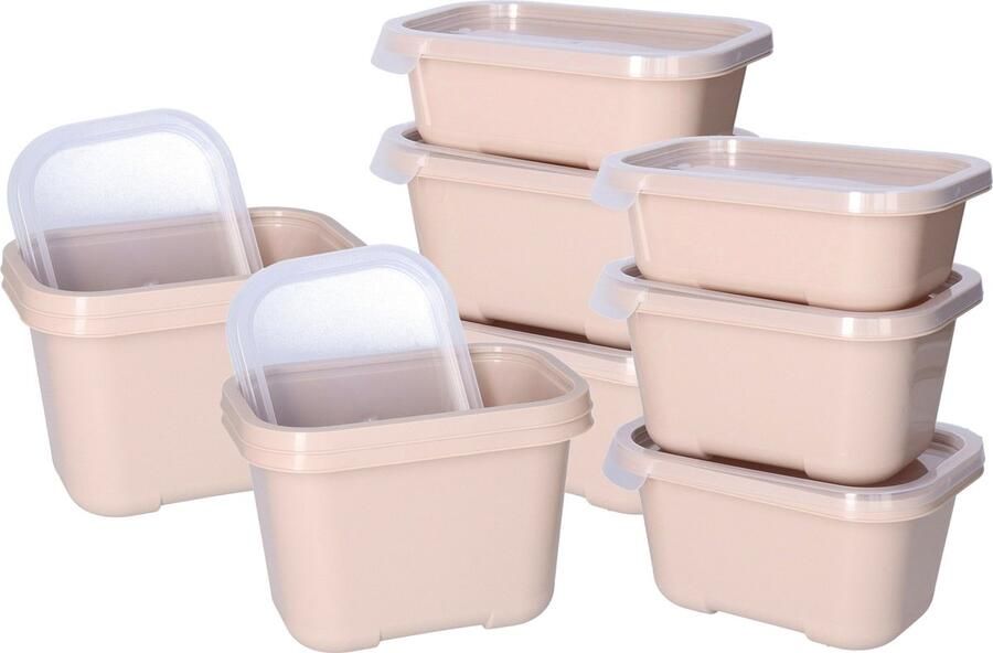 Juypal Hogar Juypal Vershoudbakjes nestbaar 10 delig BPA vrij meal prep maten- Beige luchtdicht herbruikbaar