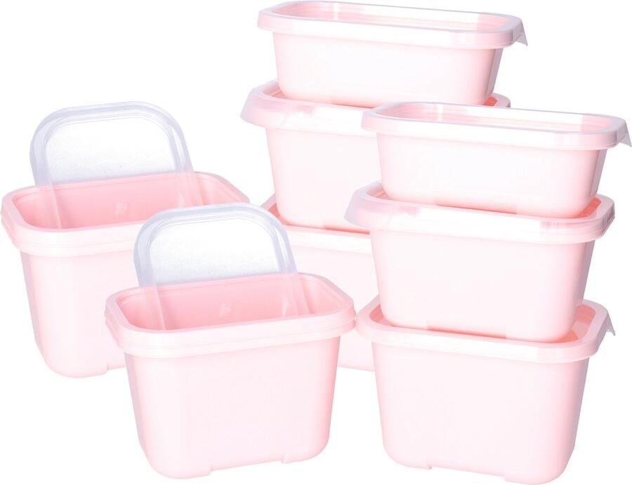 Juypal Hogar Juypal Vershoudbakjes nestbaar 3x 5 delig BPA vrij meal prep maten- Roze luchtdicht herbruikbaar