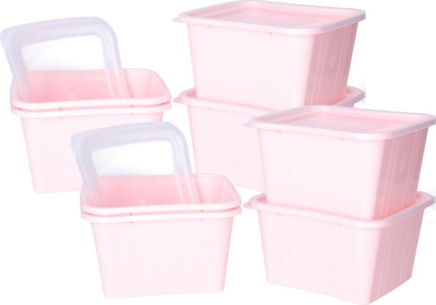 Juypal Hogar Juypal Vershoudbakjes nestbaar BPA vrij meal prep 12x stuks van 1 liter roze luchtdicht herbruikbaar